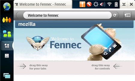 Fennec 1.0 alpha 2 running on a Nokia N810