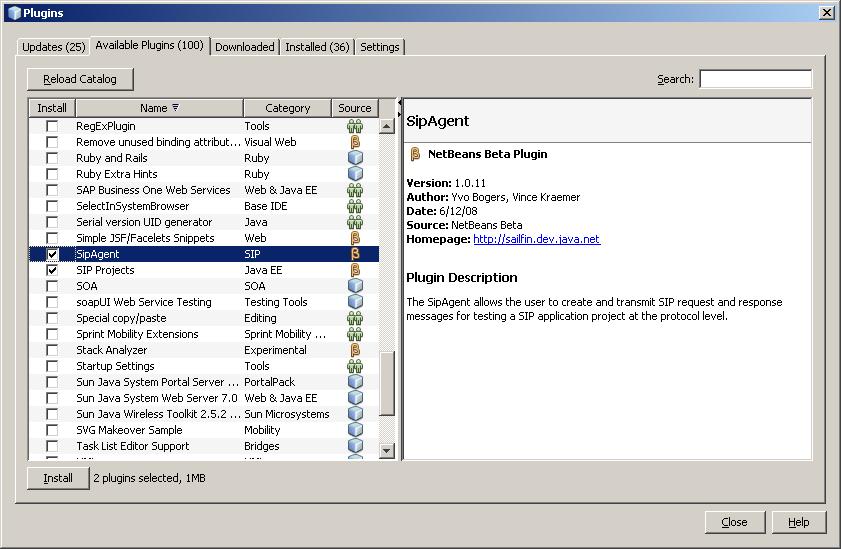 Netbean SIP Plug-in