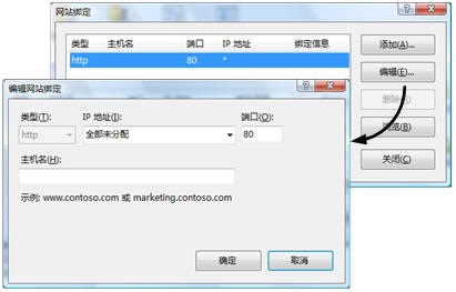 IIS7.0中的网站绑定
