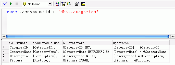 Default results target: Results to Text;  Maximum characters per columns: 8000