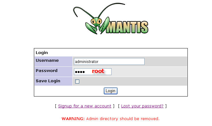 mantis login