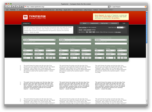 type tester