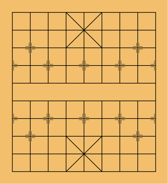 画了个中国象棋的棋盘初始版本