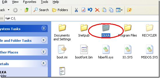 导致Outlook2003无法打开附件的OLKA文件夹