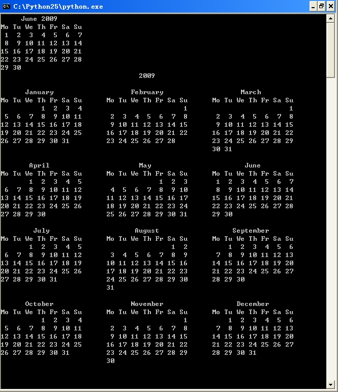 Python日历