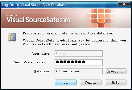 Microsoft Visual SourceSafe Administration登录