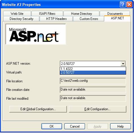 配置IIS和ASP.NET2.0 网站和环境