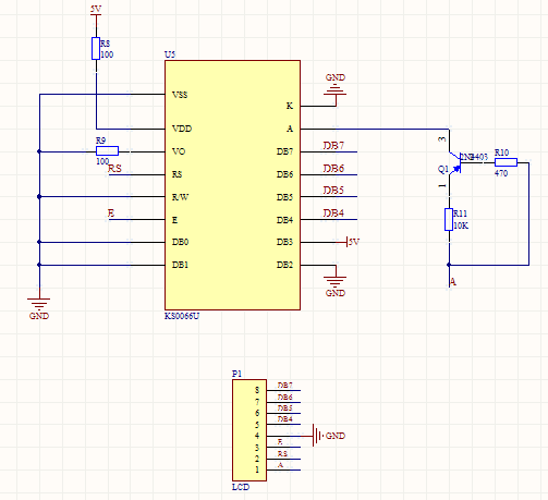 KS0066U液晶电路连线图
