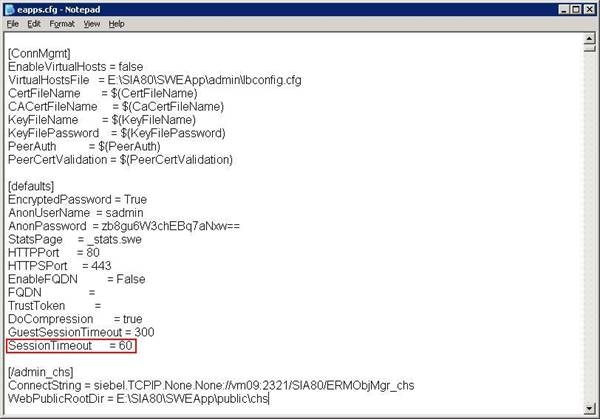 Siebel Config How To Set Session Timeout CodeAntenna