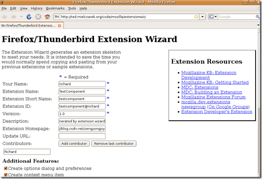 extension wizard